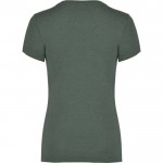 Camiseta jaspeada de algodón y poliéster para mujer 150 g/m2 Roly color verde jaspeado segunda vista trasera