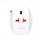 Adaptador de viaje mundial con 2 puertos y cable incluido Skross color blanco quinta vista