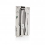 Set de cuchillos de cocina de acero inoxidable gama alta Boska color plateado brillante segunda vista con caja