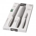 Set de cuchillos de cocina de acero inoxidable gama alta Boska color plateado brillante