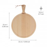 Tabla para cortar de madera redonda de gama alta Boska color marrón quinta vista
