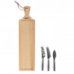 Set de queso con tabla para cortar de madera y cuchillos Boska color marrón