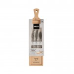 Set de queso con tabla para cortar de madera y cuchillos Boska color marrón vista con logo