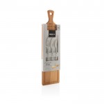 Set de queso con tabla para cortar de madera y cuchillos Boska color marrón segunda vista con caja