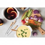 Fondue de queso de cerámica con calentamiento por velas 750 ml Boska color blanco