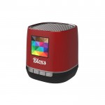 Altavoz con logo y jingle corporativo color rojo