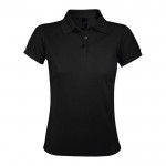 Polo mujer poliéster y algodón 200 g/m2 color negro