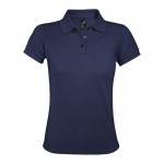 Polo mujer poliéster y algodón 200 g/m2 color azul marino