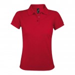 Polo mujer poliéster y algodón 200 g/m2 color rojo