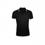 Polo bicolor de algodón para hombre 200 g/m2 SOL'S Pasadena color blanco/negro cuarta vista