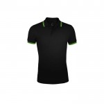 Polo bicolor de algodón para hombre 200 g/m2 SOL'S Pasadena color negro