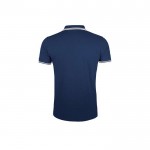 Polo bicolor de algodón para hombre 200 g/m2 SOL'S Pasadena color azul marino vista trasera