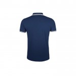 Polo bicolor de algodón para hombre 200 g/m2 SOL'S Pasadena color azul marino vista trasera