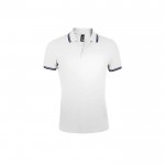 Polo bicolor de algodón para hombre 200 g/m2 SOL'S Pasadena color blanco/azul