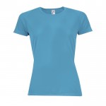 Camisetas de deporte para mujer 140 g/m2 color azul cian