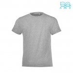 Camiseta infantil algodón 150 g/m2 color gris jaspeado