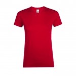 Camisetas para mujer con logo 150 g/m2 color rojo
