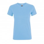 Camisetas para mujer con logo 150 g/m2 color azul pastel