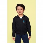 Sudadera con capucha niños 260 g/m2 color azul marino impreso