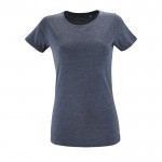 Camisetas para mujer algodón 150 g/m2 color azul oscuro jaspeado