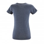 Camisetas para mujer algodón 150 g/m2 color azul oscuro jaspeado con logo