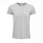Camiseta de algodón orgánico 140 g/m2 color gris jaspeado