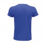 Camiseta de algodón orgánico 140 g/m2 color azul real con logo