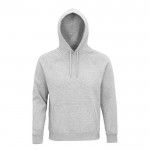 Sudadera eco con capucha 280 g/m2 color gris claro jaspeado