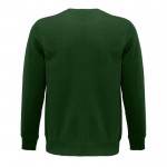 Sudadera con logo sostenible 280 g/m2 color verde oscuro tercera vista