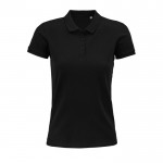 Polo algodón orgánico para mujer 170 g/m2 color negro