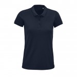 Polo algodón orgánico para mujer 170 g/m2 color azul marino