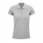 Polo algodón orgánico para mujer 170 g/m2 color gris