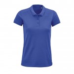 Polo algodón orgánico para mujer 170 g/m2 color azul real