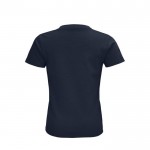 Camiseta infantil de cuello redondo 175 g/m2 color azul marino con logo