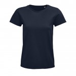 Camiseta mujer algodón orgánico 175 g/m2 color azul marino