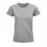 Camiseta mujer algodón orgánico 175 g/m2 color gris jaspeado