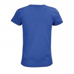 Camiseta mujer algodón orgánico 175 g/m2 color azul real con logo