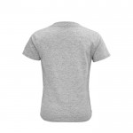 Camiseta eco para niños 150 g/m2 color gris jaspeado con logo