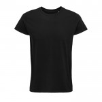 Camisetas de algodón orgánico de manga corta color negro