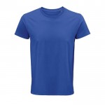 Camisetas de algodón orgánico de manga corta color azul real