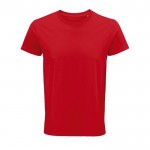 Camisetas de algodón orgánico de manga corta color rojo