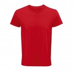 Camisetas de algodón orgánico de manga corta color rojo