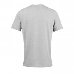Camiseta promocional unisex de materiales reciclados de cuello redondo color gris claro vista trasera