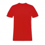 Camiseta promocional unisex de materiales reciclados de cuello redondo color rojo