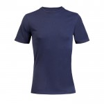 Camiseta promocional unisex de materiales reciclados de cuello redondo color azul marino