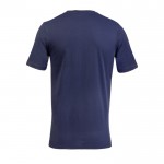 Camiseta promocional unisex de materiales reciclados de cuello redondo color azul marino vista trasera