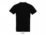 Camiseta unisex de algodón semipeinado de cuello redondo 150 g/m2 color negro vista trasera