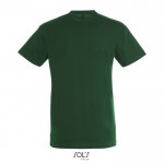 Camiseta unisex de algodón semipeinado de cuello redondo 150 g/m2 color verde oscuro vista trasera