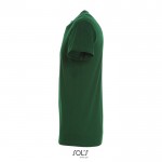 Camiseta unisex de algodón semipeinado de cuello redondo 150 g/m2 color verde oscuro vista lateral
