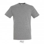 Camiseta unisex de algodón semipeinado de cuello redondo 150 g/m2 color gris jaspeado